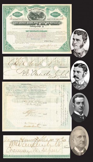Vanderbilt, William K.; Vanderbilt, Cornelius; Vanderbilt, Frederick; and Depew, Chauncey M. <br> The Jersey Shore, Pine Creek & Buffalo Railway